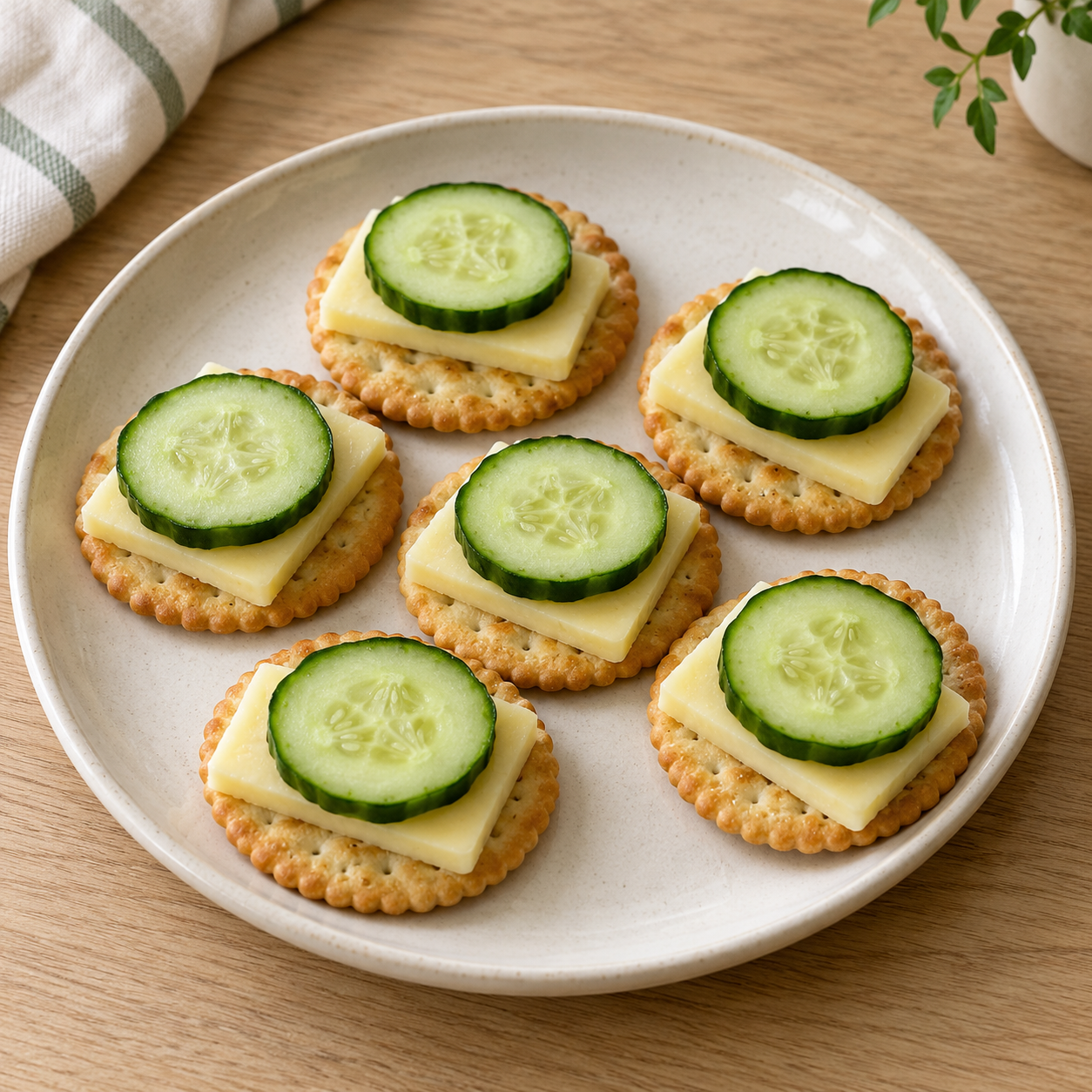 Cheese and cucumber crackers