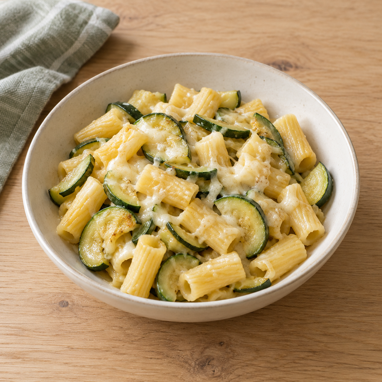 Zucchini and cheese pasta
