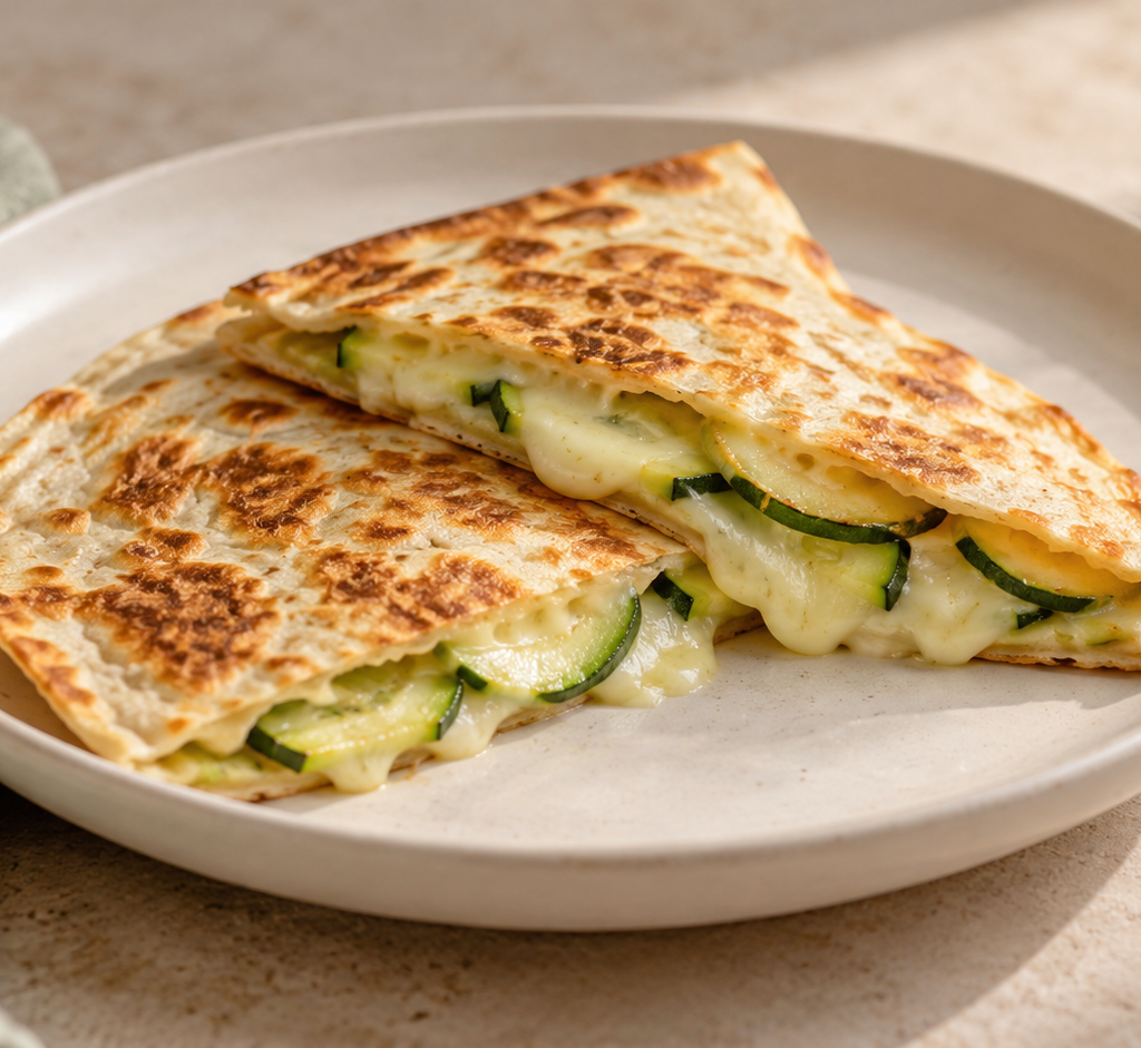Mozzarella and zucchini quesadilla