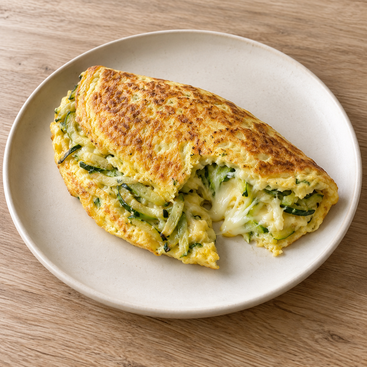 Zucchini and cheese omelette