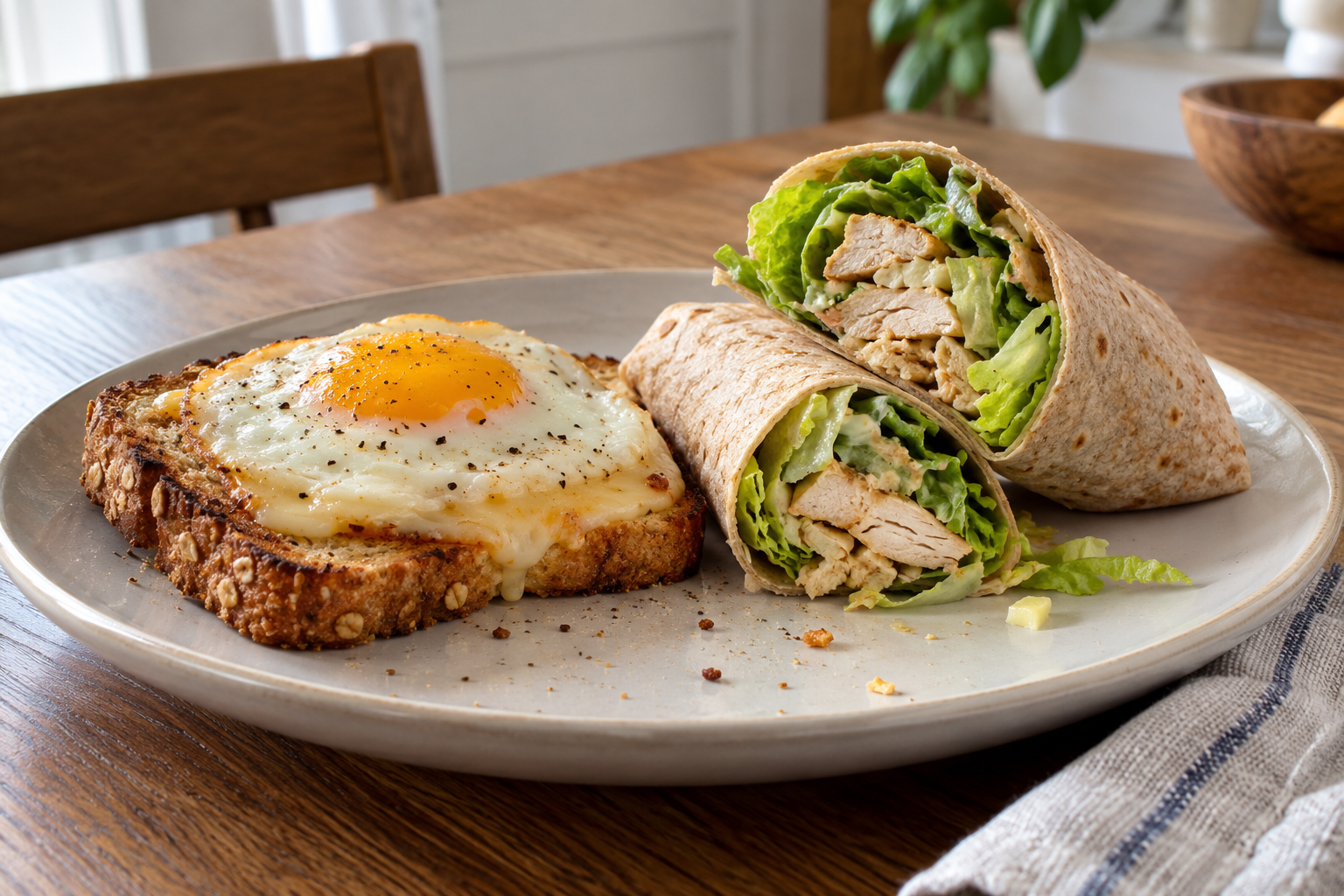 Toast and wraps with simple fillings