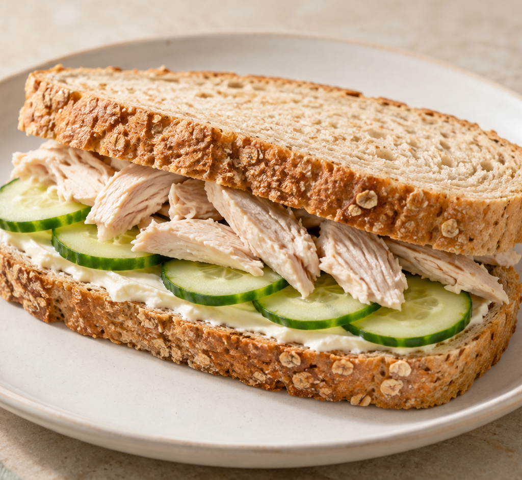 Chicken and cucumber sandwich