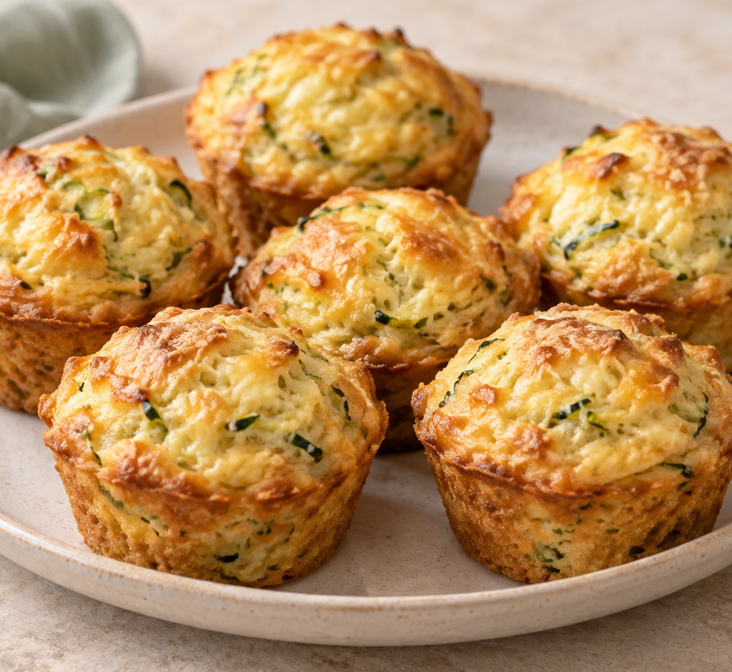 Small-batch zucchini and cheese muffins